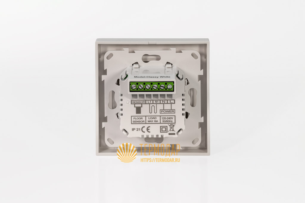 Терморегулятор теплого пола ДЕВИ Classy Wi-Fi белый. арт. 140F1064R