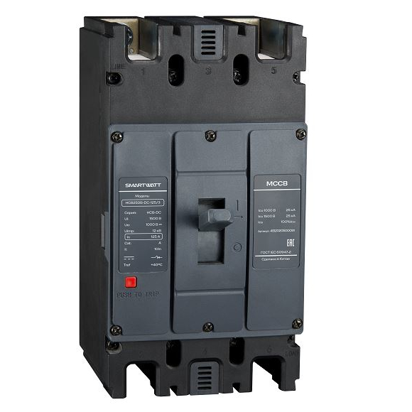 Автоматический выключатель в литом корпусе SMARTWATT PDE HCB250B-DC-125/3, 125 А, 3P, 25 кА купить по цене 16775 руб..  Самые дешёвые цены на HCB-DC