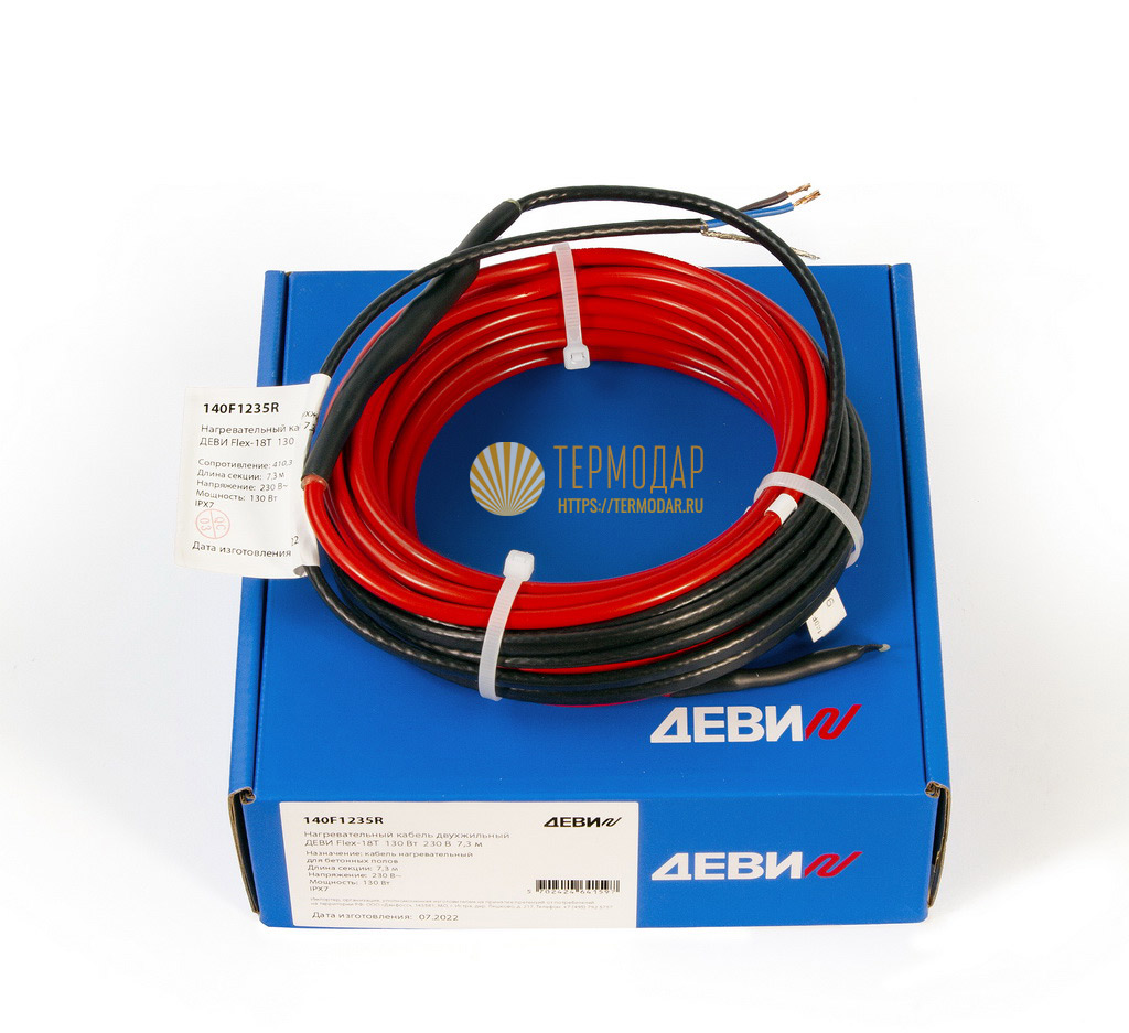 Нагревательный кабель ДЕВИ Flex-18T (2420 Вт 230 В 131 м) 140F1251R