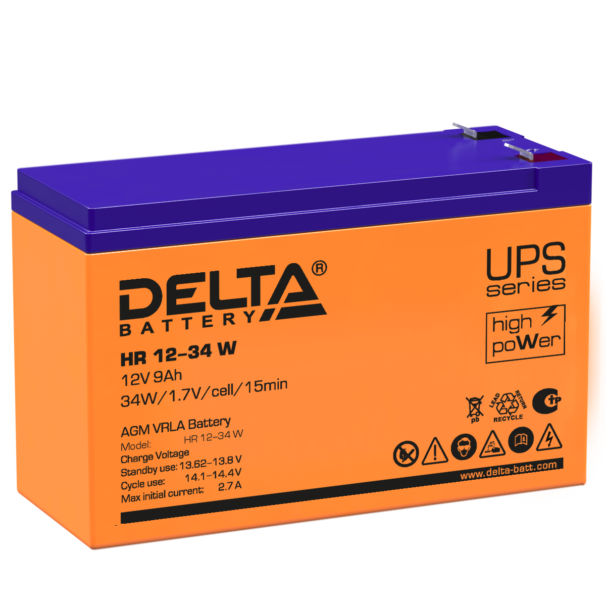 HR 12-34 W Delta Аккумуляторная батарея купить по цене 3269 руб..  Самые дешёвые цены на Стационарные