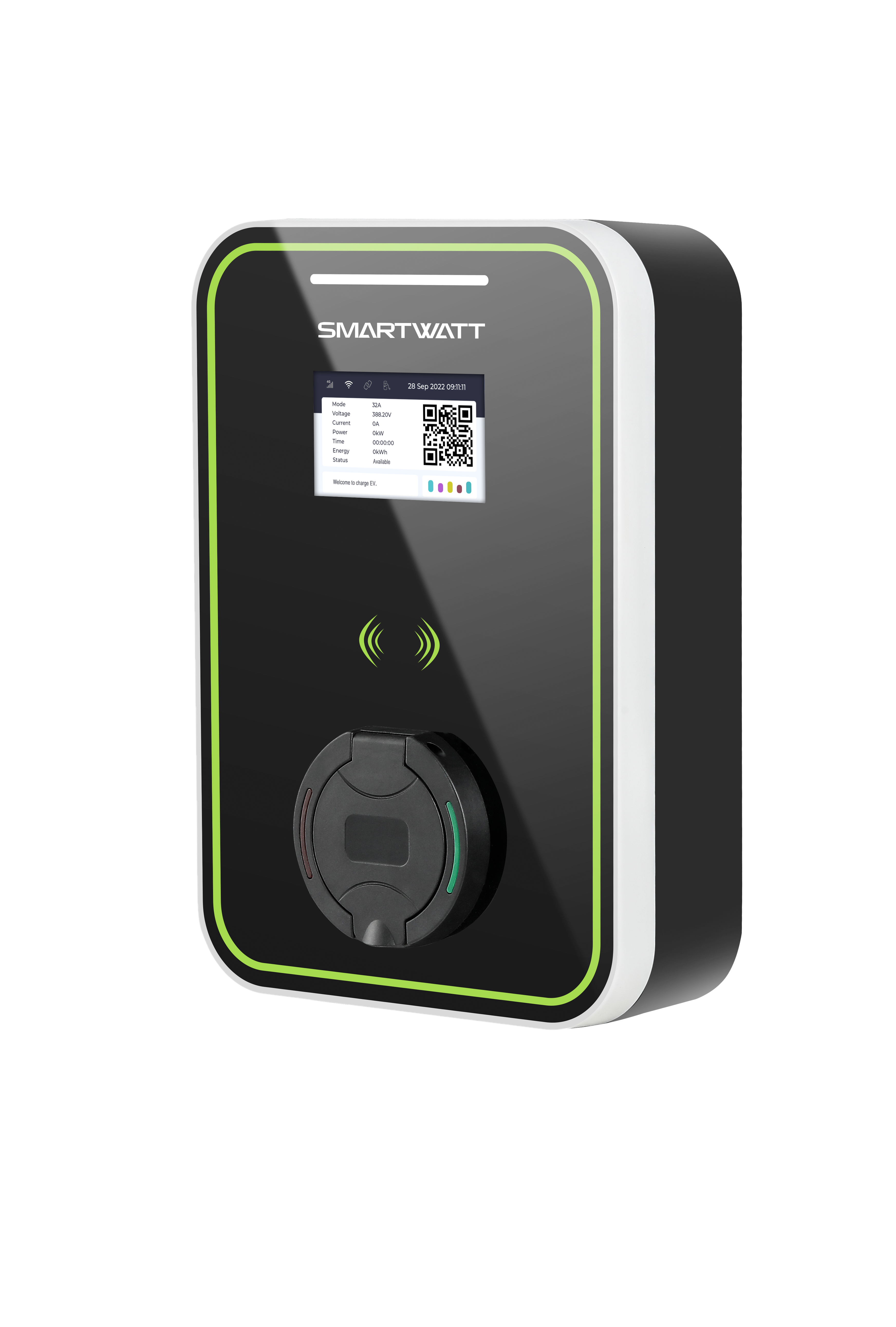 Автомобильная электрозарядная станция SMARTWATT EVC, 22 кВт, коммерческая OCPP 1.6J, переменный ток, 3 фазы 380 В 32 А, розетка Type2, IP54 купить по цене 98340 руб..  Самые дешёвые цены на EVC