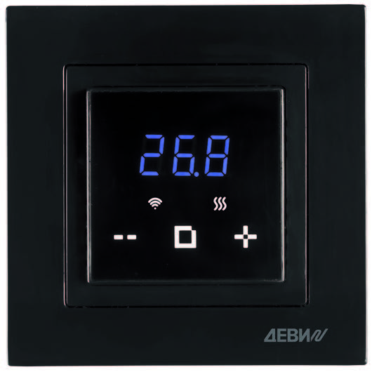 Терморегулятор теплого пола ДЕВИ Classy Wi-Fi чёрный. арт. 140F1069R