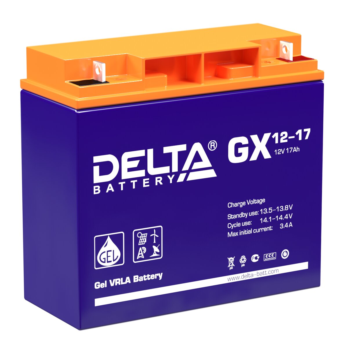 GX 12-17 Delta Аккумуляторная батарея купить по цене 7877 руб..  Самые дешёвые цены на Стационарные